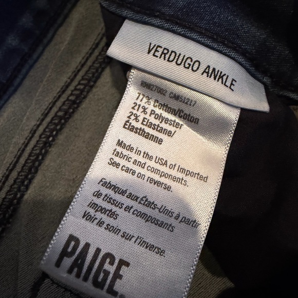 Women’s PAIGE Verdugo Ankle Jeans - dark blue- size 26 FLAW - Picture 5 of 12